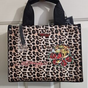 Ed Hardy Leopard Tote Crossbody NWT